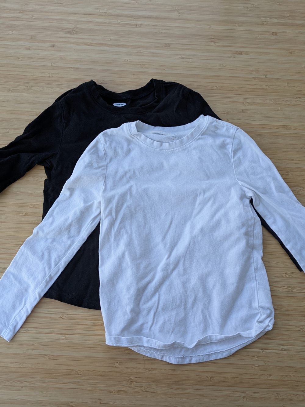 Old Navy 5T Lot - 2 Black/White Shirts, Long Sleeves